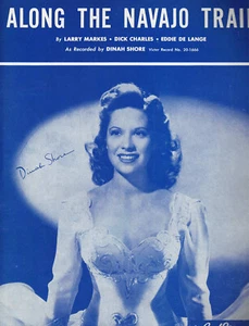 Along the Navajo Trail Sheet Music Piano Vocal Dinah Shore Leeds, Music RKO - Picture 1 of 3
