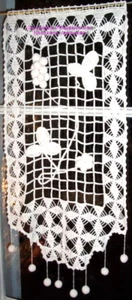 RIDEAU CROCHET MAIN   ARTISANAT FRANCAIS SUR MESURE  RAISINS - Picture 1 of 4