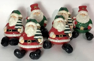 Vintage Christmas Santa Claus Blow Mold String Light Covers Dangle Feet - Picture 1 of 8