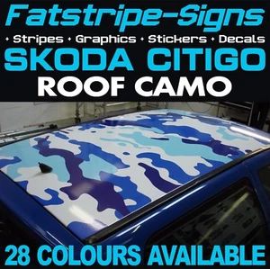 passend für SKODA CITIGO CAMO DACH GRAFIK STREIFEN AUFKLEBER AUFKLEBER SPORT AUTO VINYL - Bild 1 von 2