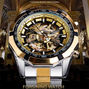 Automatic Mechanical Watches Men's Luminous Watch Waterproof Style Wristwatch - Picture 1 of 17