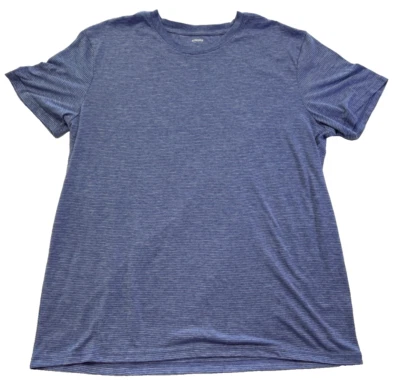 Sonoma Mens XL Short Sleeve Shirt Light Blue with with Stripes Crew Neck — 第 1/4 张图片