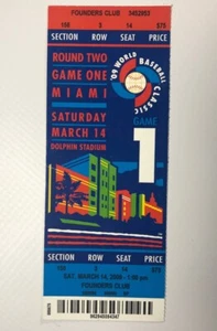 2009 World Baseball Classic Round Two Game 1 Full Ticket Netherlands Venezuela - Picture 1 of 3