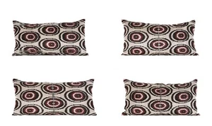 Velvet Ikat Pillow Cover SET of 4 pcs 14.57" x 27.76" FREE Fast Shipment 06321 - Picture 1 of 12