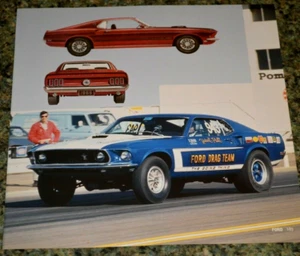 1969 FORD MUSTANG MACH 1 / BOSS 302 NHRA FEATURE PRINT PICTURE 69 RED I 3 - Picture 1 of 1