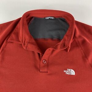 The North Face Polo Shirt Adult Medium Red Gray Short Sleeve VaporWick TNF Mens
