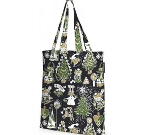 Moomin Tote Bag Christmas Black Green 36 x 42 cm Finlayson - Picture 1 of 1