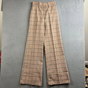 Pantalones vintage Sears para mujer 11 altos marrón pata de gallo a cuadros pierna ancha acampanado bazar - Imagen 1 de 15