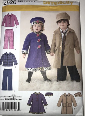 Lot of 2 Sewing Patterns SIMPLICITY Toddlers Sizes  1/2, 1, 2, 3, & 4 - Image 1 of 4