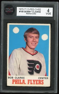 Bobby Clarke RC 1970-71 O-Pee-Chee #195 OPC Rookie Philadelphia Flyers KSA 4 VGE - Picture 1 of 2