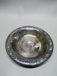 Antique Reed & Barton 6.5” Silverplate Classic Rose Design Bowl Bon Bon Candy - Picture 1 of 6
