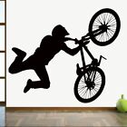 BMX Stunt Bike Bicycle Wall Sticker Games Room Decor Bikestore Dormitory Murals