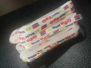 Vintage 1990 Gotta Have IT PEPSI Logo Shoe Laces Pair White and Red NEW RARE*NOS - Picture 1 of 9