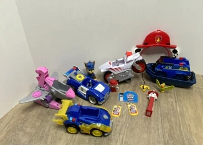 Paw Patrol Skye Dino Rescate Vehículo de Lujo Lote Rev Up Wildcats Coche Camión Juego de Juguete Foto 1 de 4