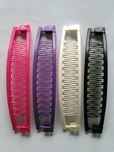 4-Piece 5" Banana Clip Hair Combs (Pink, Purple, White, Black)