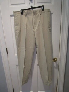 Pantalones informales para hombre Perry Ellis America beige 38 X 32 nuevos con etiquetas - Imagen 1 de 5