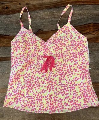 Regata J Crew rosa e amarela arco rosa, tamanho P - Imagem 1 de 4