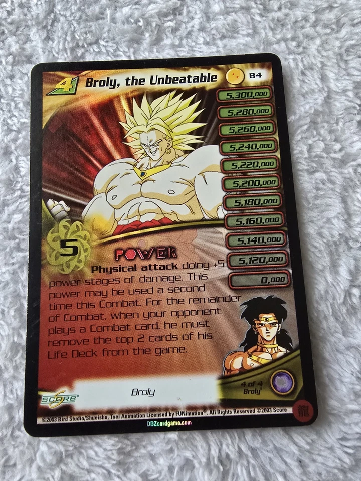 DBZ Dragon Ball Z FOIL Broly, The Unbeatable B4 CCG Limited Broly Subset MP - Image 1 of 4