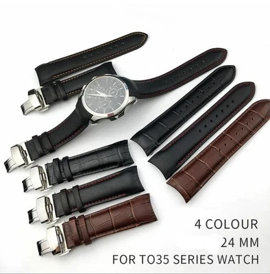 Para Reloj TISSOT Couturier Correa Curvada Cuero + Hebilla Tamaño 24mm Foto 1 de 4