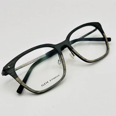 Gafas FLEYE Copenhagen Mujer Ovaladas Gris Madera Aspecto Titanio Mod. Liva Nuevo Foto 1 de 4
