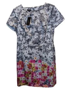 Talbots Petites Kleid Ombre Blumendruck Etui Größe 14P - Bild 1 von 10