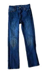 Old Navy Girls 14 Regular Jeans Dark Wash Boot Cut Adjustable Waist Blue Denim - Picture 1 of 3