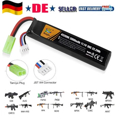2000mAh 11,1V Akku für Airsoft -Pistolen Airsoft Rifle Hobby Wiederaufladbar - Bild 1 von 4