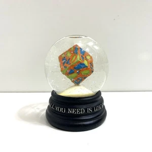 All You Need Is Love Art Deco Glitter Snow Globe Water Ball Cube Art - Picture 1 of 6