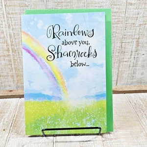 Hallmark St Patrick's Day Greeting Card Musical Rainbows Green Blessings - Picture 1 of 7