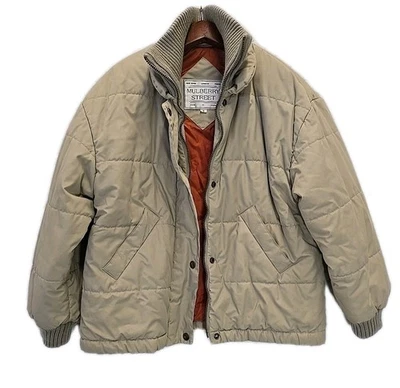 Chaqueta acolchada acolchada acolchada de colección Mulberry Street para mujer talla S beige cuello acanalado puños Foto 1 de 4