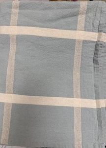 IKEA NISSOGA Tablecloth 57” x 94” Blue w/ Ivory 90% Cotton/10% Jute Luna Gil EUC - Picture 1 of 4