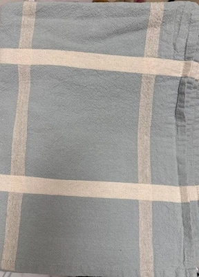 IKEA NISSOGA Tablecloth 57” x 94” Blue w/ Ivory 90% Cotton/10% Jute Luna Gil EUC - Image 1 of 4