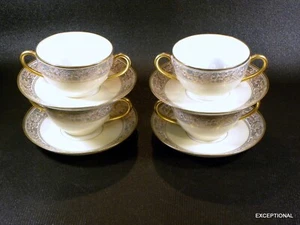 FANTASTIC 4 CREAM SOUP & SAUCER SETS ~ BERNARDAUD LIMOGES FRANCE PICTURED - Picture 1 of 17