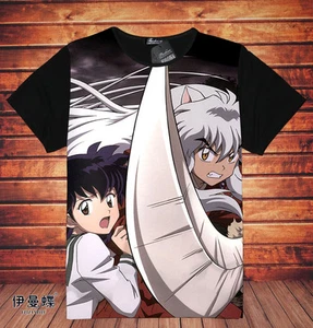 Cosplay InuYasha Anime Manga T-Shirt Shirt Kostüme Schwarz Polyester Neu - Picture 1 of 4