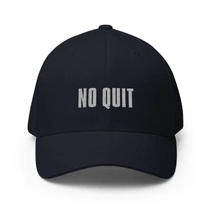 Gorra Estructurada Flexfit Bordada No Quit - Gorra de Gimnasio Motivacional Gorra de Sarga - Imagen 1 de 11