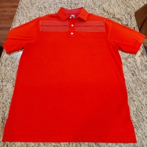FootJoy Men’s Red/Orange Polo Shirt Size Large Athletic Fit Stretch Golf FJ - Picture 1 of 13