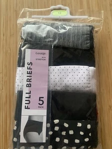 5 Pack Full Briefs Knickers Size 12 Cotton Lycra Stretchy Assorted - Picture 1 of 4