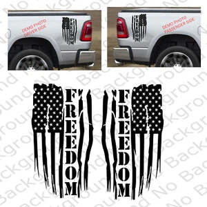 LARGE Vertical FREEDOM Distressed American USA Flag Vinyl Decal Car Window US049 - Picture 1 of 8