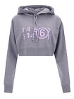 MM6 Maison Margiela Hoodie Cropped Number Grey Cotton Italian Made Small (40")