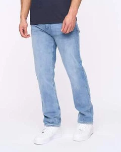 Henleys - Mens 'Breeze' Straight Fit Jeans Light Wash - Picture 1 of 23