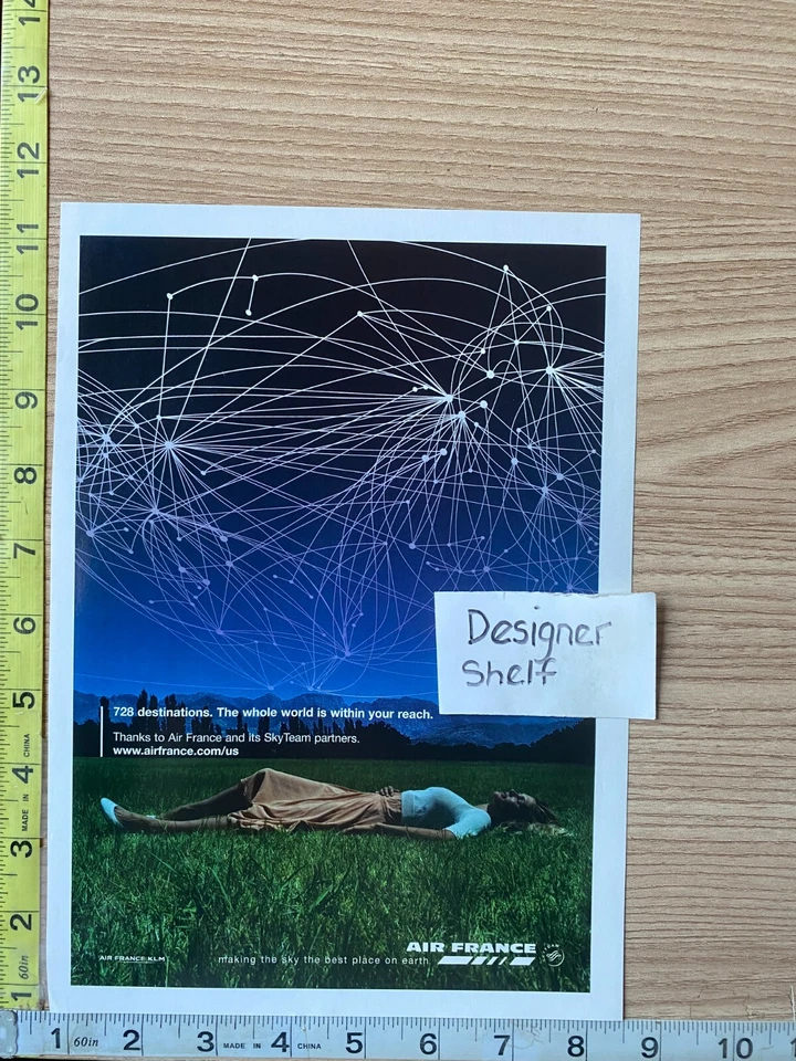 Air France 728 Destinos Sky Star Mapa Escena 2006 Publicidad impresa Foto 1 de 1