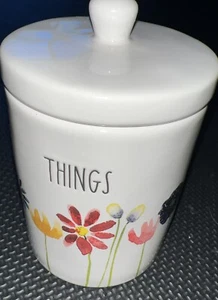 Rae Dunn Things Canister Jar Container With Lid New Flowers Artisan Collection - Picture 1 of 7