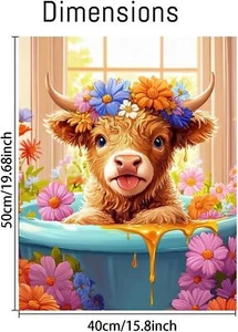 uuxsretaio Highland Cow Paint by Numbers Kit for Adults, Easy Highland Cow DIY P - Picture 1 of 12