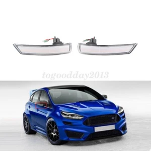 Pair Clear Lens LED Turn Signal Light Mirror Indicator For Ford Focus 2008-2016 - Picture 1 of 9