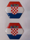 Croatia Flag Domed Hex Sticker Decal