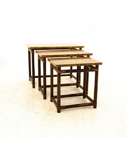 McGuire of California Style Mid Century Bamboo & Burlwood Laminate Nesting Table Cover
