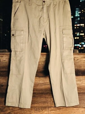 Bob Timberlake Cargo Pants Men's Size 40×30 Khaki 100% Cotton Foto 1 de 4
