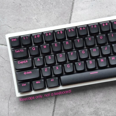 Black Pink Keycaps Set Ball Shape Double Shot for Cherry MX Mechanical Keyboards - Image 1 of 4