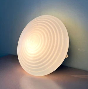 Vintage Soviet Ceiling Lamp White Milk Glass Shade 1970s Industrial Light USSR - Picture 1 of 9