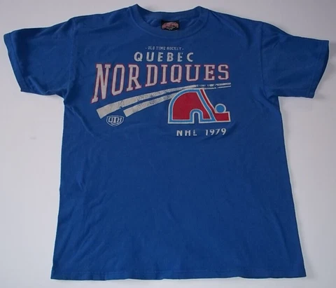 NHL Quebec Nordiques Adult Medium Old Time Hockey T-Shirt Cover